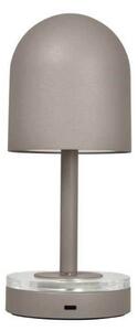 AYTM Akumulátorová lampa Luceo, taupe, kov, 24 cm, stmívatelné, IP44, stmívatelný, Hliník / šedá / zinek, Obývací pokoj / jídelna, kov, Moderní