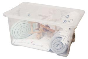 Rotho Univerzální úložný box, krabice s víkem, EVO, transparent - 58x39x44, 44l