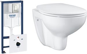 Sada podomítkový WC modul se splachovacím tlačítkem Grohe Rapid SL 39449000, WC mísa se sedátkem s pomalým sklápěním Grohe Bau Ceramic 39351000