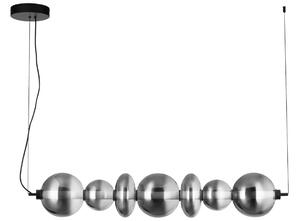 Kouřově šedé skleněné závěsné LED světlo Nova Luce Bally 117 cm