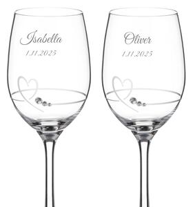 Dekorant Svatební sklenice na bílé víno Petit Heart s krystaly Swarovski 240 ml 2KS