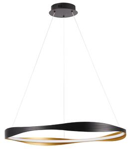 Černo-zlaté kovové závěsné LED světlo Nova Luce Dobi 80 cm