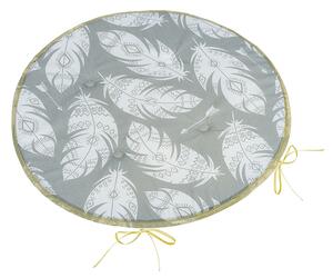 BELLATEX Sedák Adéla kulatý hladký Šedá,Bílá průměr 40 cm