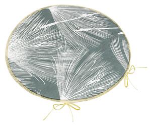 BELLATEX Sedák Adéla kulatý hladký Šedá,Bílá průměr 40 cm