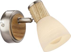 Globo 54352-1 GYLFI - Nástěnné svítidlo s dřevěnými prvky (Moderní nástěnná lampička se dřevěm, bez vypínače - možno i jako stropní)