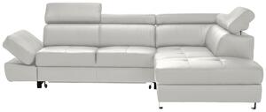 ROHOVÁ SEDAČKA, textil, kůže, světle šedá Celina Home - Sedací soupravy