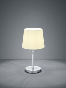 Trio Leuchten 509100107 LYON - Stolní moderní lampa s tahovým vypínačem a bílým textilním stínidlem, 56cm (Moderní stoní lampa, tahový vypínač, výškově nastavitelná)