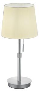 Trio Leuchten 509100107 LYON - Stolní moderní lampa s tahovým vypínačem a bílým textilním stínidlem, 56cm (Moderní stoní lampa, tahový vypínač, výškově nastavitelná)