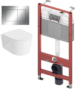 Sada WC mísa se sedátkem s pomalým sklápěním LaVita Loso 5908211492469, podomítkový WC modul Tece Base 9400407, 9.240.401