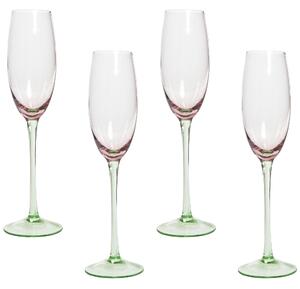 Sada 4 sklenic na šampaňské DIOPSIDE 200 ml Růžová