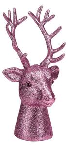 X-MAS Hlava jelena 16 cm - růžová