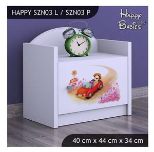 Happy Babies Noční stolek Happy - zpívající auto bílá