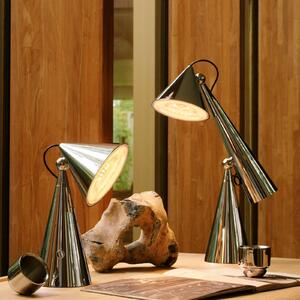 Tom Dixon LED stolní lampa Pose Task Light, stříbrná, stmívatelný, Chrom / stříbro, Obývací pokoj / jídelna, Plast, Design