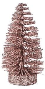 X-MAS Stromeček třpytivý 12 cm - sv. růžová