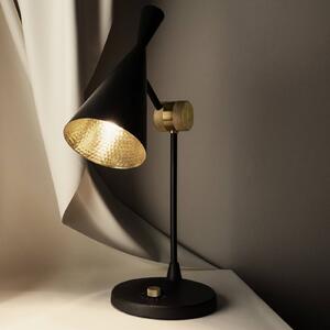 Tom Dixon LED stolní lampa Beat, černá, mosaz, výška 53 cm, stmívatelný, Černá, Obývací pokoj / jídelna, Mosaz, Design