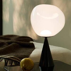 Tom Dixon LED stolní lampa Melt Cone Fat, opálová/černá, 47 cm, stmívatelný, Černá, Obývací pokoj / jídelna, kov, Design