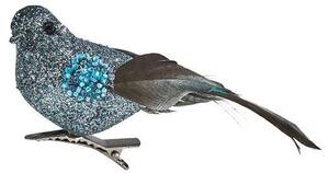 BIRDY Ptáček se třpytkami a klipem - modrá