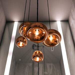 Tom Dixon LED závěsné světlo Void mini, měď, stmívatelný, Měď, Obývací pokoj / jídelna, Měď, Design