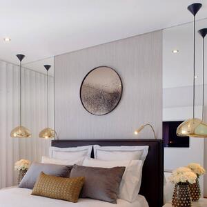 Tom Dixon LED závěsné světlo Void, Ø 30 cm, mosaz, stmívatelný, Mosaz / zlato, Obývací pokoj / jídelna, Mosaz, Design