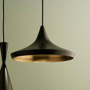 Tom Dixon LED závěsné světlo Beat Flat, černé, Ø 56 cm, stmívatelný, Černá, Obývací pokoj / jídelna, Mosaz, Design
