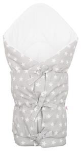 NEW BABY Klasická šněrovací zavinovačka Hvězdičky šedo-bílá Bavlna/Polyester 70x70 cm