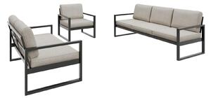DREWMIX Zahradní sestava OUTDOOR, černá Set v krémové látce PATIO DECOR 2