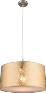 Globo 15187H AMY - Závěsný textilní lustr ve zlaté barvě 1 x E27, Ø 40cm (Textilní závěsné svítidlo)