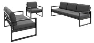 DREWMIX Zahradní sestava OUTDOOR, černá Set ve střední šedé látce PATIO BASE 6