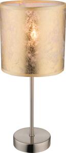 Globo 15187T AMY - Moderní stolní lampa s textilním stínidlem ve zlaté barvě 1 x E14 (Stolní textilní lampička)