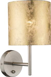 Globo 15187W AMY - Moderní nástěnná lampička s textilním stínidlem a vypínačem 1 x E14 (Nástěnné textilní svítidlo )