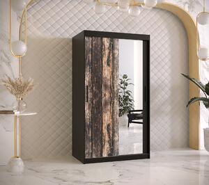 Šatní skříň Abi Stodola 2 Barva korpusu: Černá, Rozměry: 200 cm, Dveře: Stodola + zrcadlo