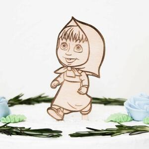 DUBLEZ | Dřevěná figurka na dort - Máša a medvěd
