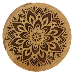AMADEA Dřevěná krabička kulatá mandala, masivní dřevo, 8 cm, český výrobek