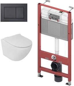 Sada WC mísa se sedátkem s pomalým sklápěním LaVita Sofi Slim 5908211401461, podomítkový WC modul Tece Base 9400407, 9240407
