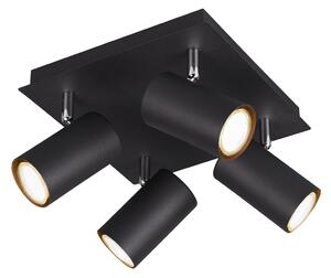 Trio Leuchten 802430432 MARLEY black - Stropní spotové svítidlo v černé barvě 4 x GU10 (Stropní čtyřbodovka se stínidly na kloubech)