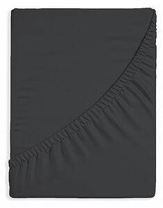 Prostěradlo Antracitové BAVLNĚNÝ MIKROPLYŠ PREMIUM Bavlněný mikroplyš 90-100 x 200-220/30