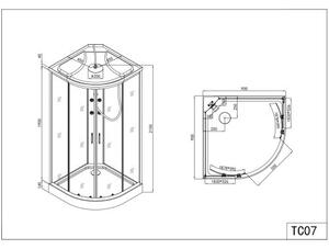 NIKIDO - S Sprchový box TC07 90x90x215