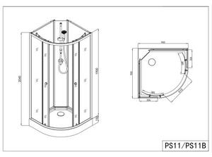 NIKIDO - S Sprchový box BALATON 90x90x203 Velikost: 90x90