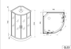 NIKIDO - S Sprchový box TANGO 90x90x215 (CL03)