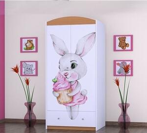 Šatní skříň SZ08 - králíček Barva: bílá