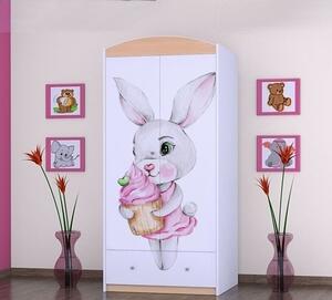 Šatní skříň SZ08 - králíček Barva: bílá