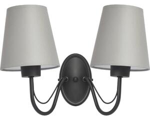 Nástěnná lampa MALBO 2xE27/15W/230V šedá/černá