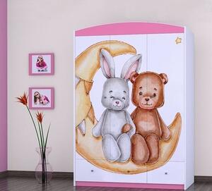 Skříň SZ11 - králíček a medvídek Barva: bílá