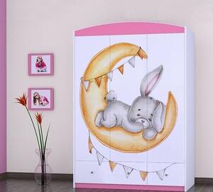Skříň SZ11 - králíček a žlutý měsíc Barva: bílá