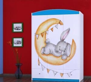 Skříň SZ11 - králíček a žlutý měsíc Barva: bílá