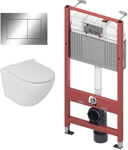 Sada podomítkový WC modul Tece Base 9400407, WC mísa se sedátkem s pomalým sklápěním LaVita Sofi Slim 5908211401461, 9.240.401