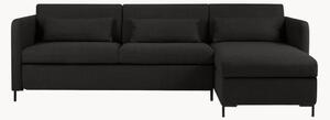 Čtyřmístná rohová rozkládací pohovka s úložným prostorem Yanis Dark Grey & Black