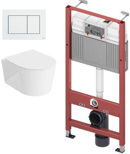 Sada WC mísa se sedátkem s pomalým sklápěním LaVita Loso 5908211492469, podomítkový WC modul Tece Base 9400407, 9.240.400