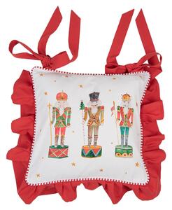 Bavlněný podsedák s volánky a louskáčky Happy Little Christmas - 40*40 cm