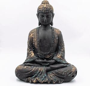 Meditující Buddha - soška Feng Shui - šedomodrá – VADA VAD515
